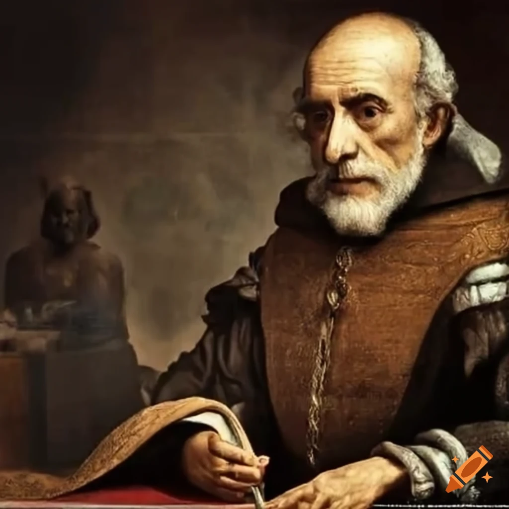 Miguel de cervantes saavedra writing on Craiyon