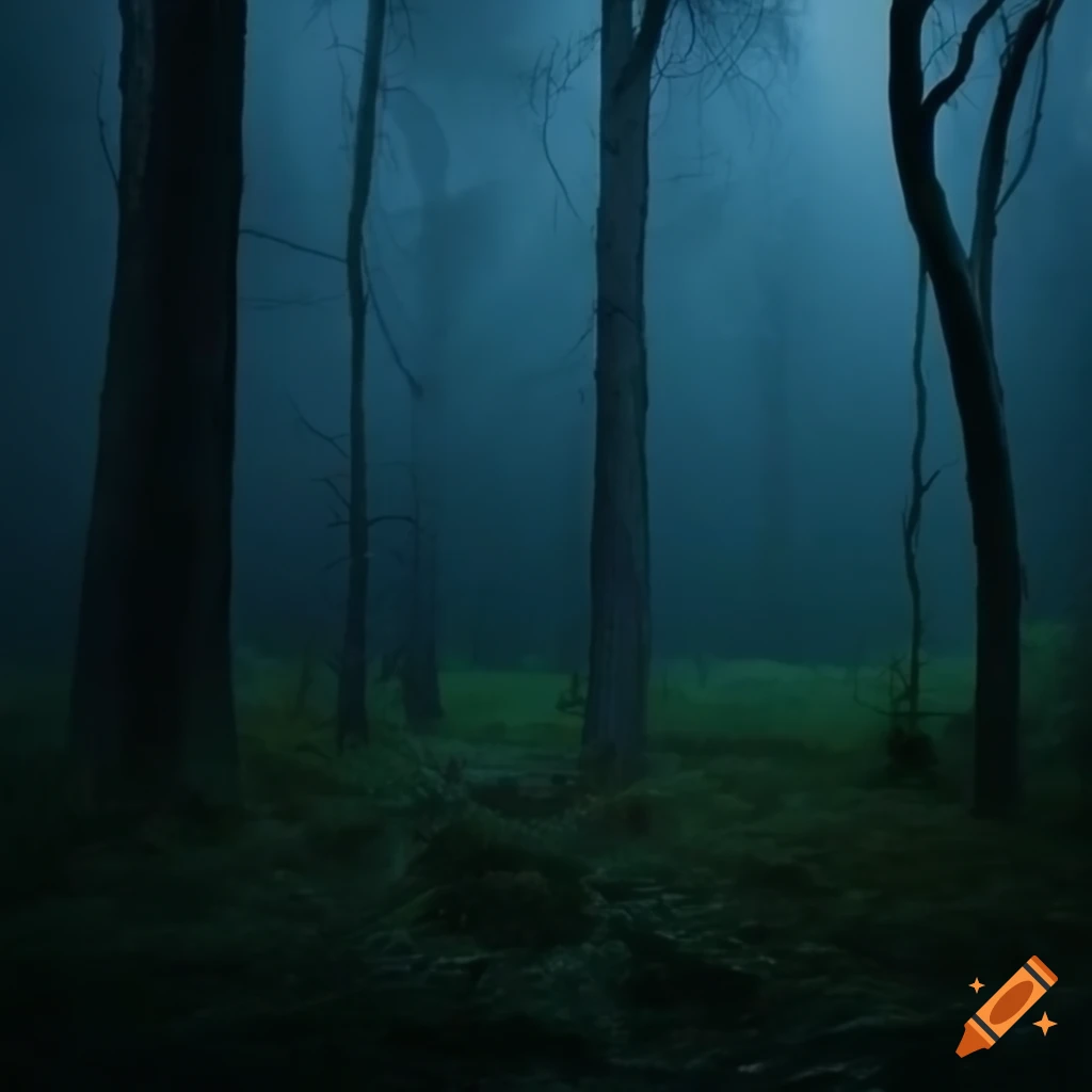 stormy night in the forest