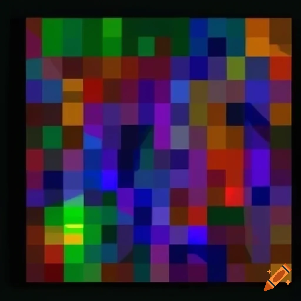 Abstract pixel art of exploring pixelated universes on Craiyon