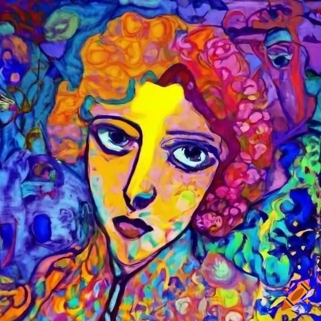 A mysterious portrait of a lady vampire, created with pointillism