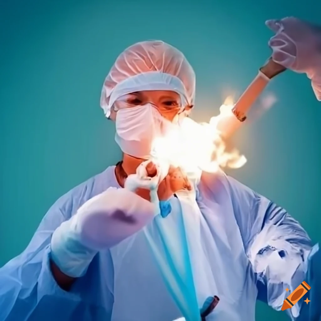 funny image of a rocket undergoing a surgery
