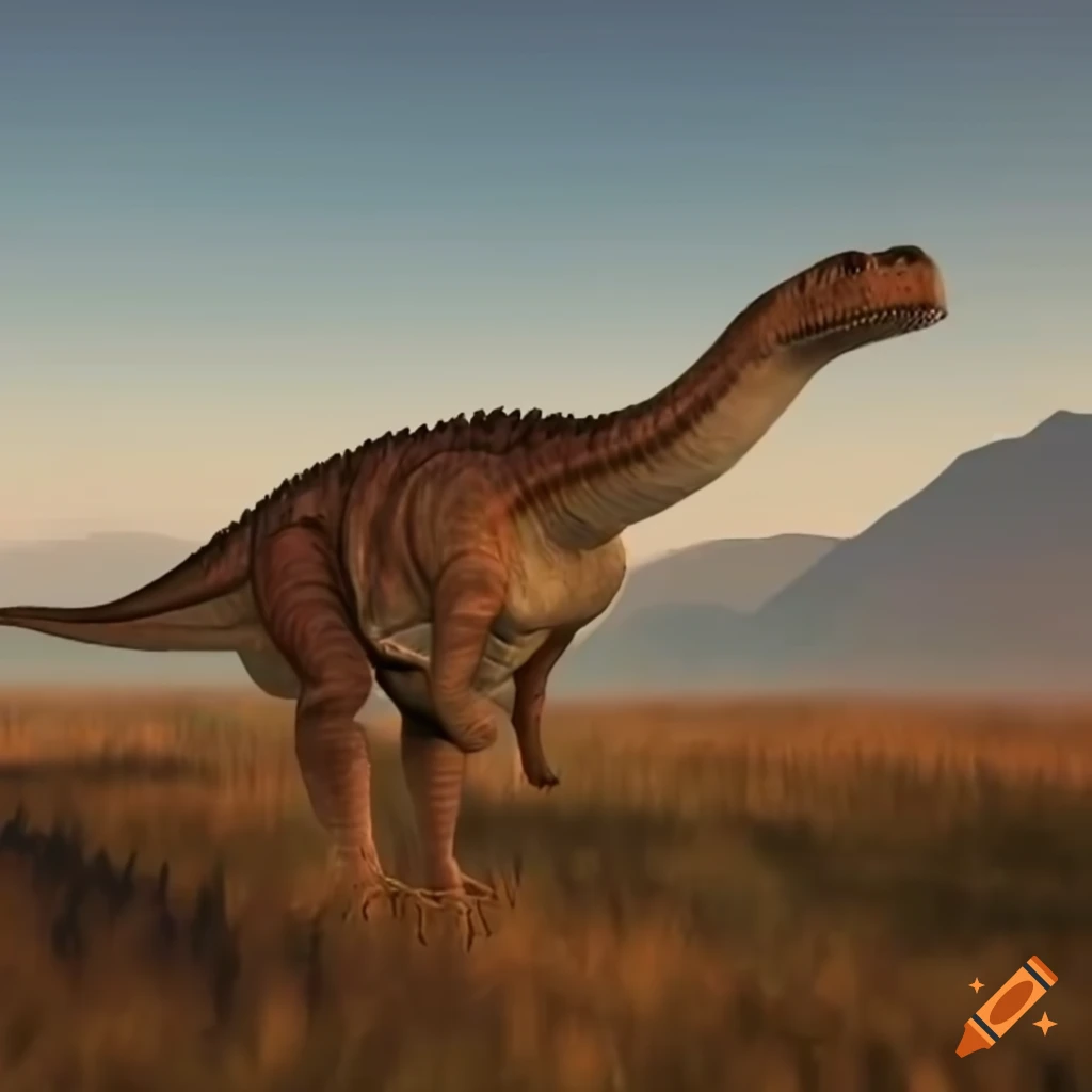 illustration of two Hadrosaurus dinosaurs in British Columbia landscape