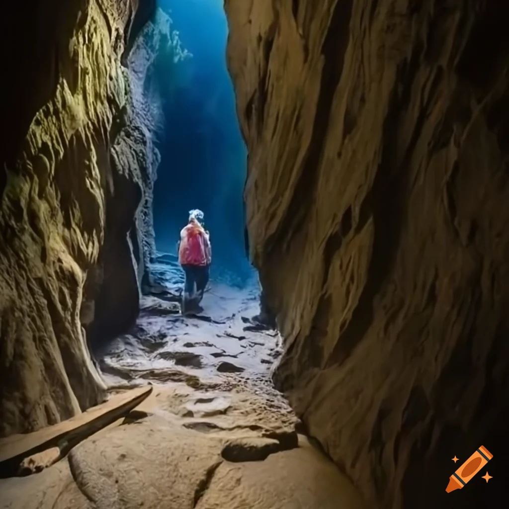 image of a narrow cave passage