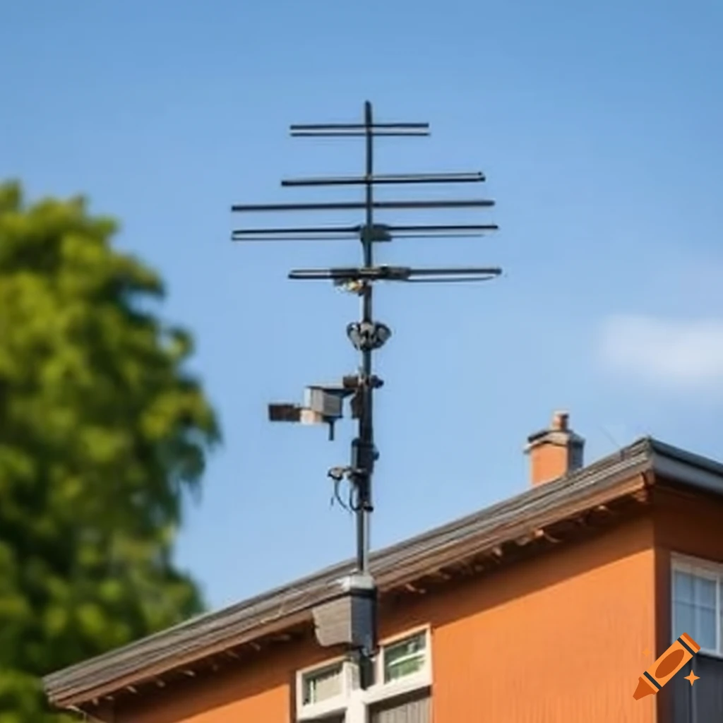 House with multiple antennas on the roof on Craiyon
