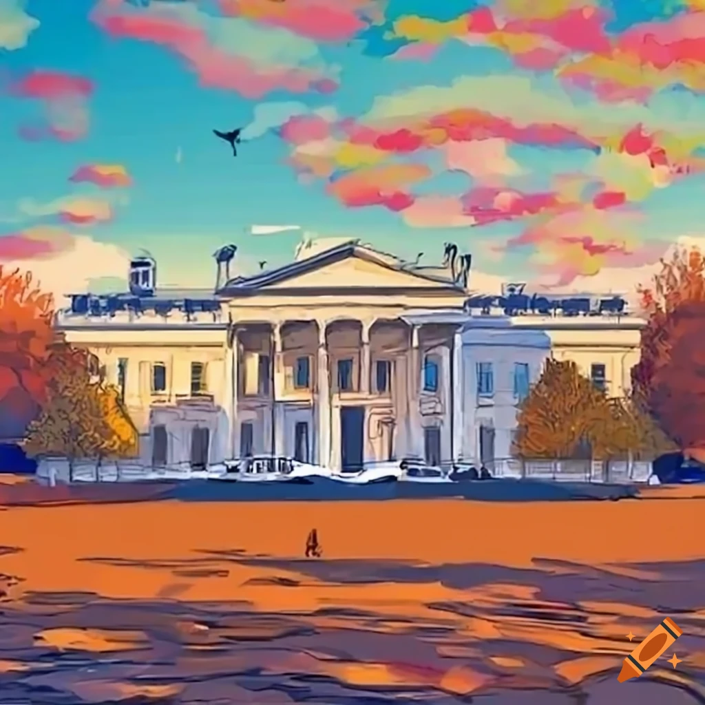 Sunny Day In Front Of The White House In Washington D c On Craiyon