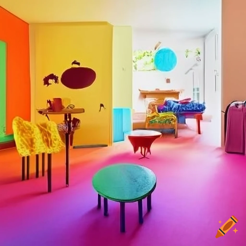 Colorful And Cozy 90s Style House Interior On Craiyon