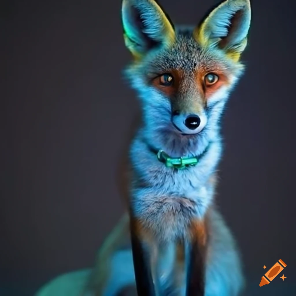 fox with a glowing collar