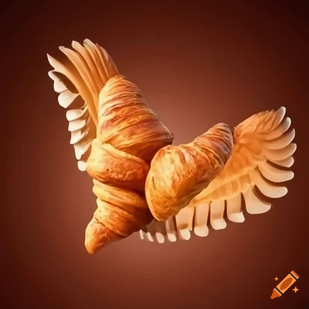 flying croissant in the city