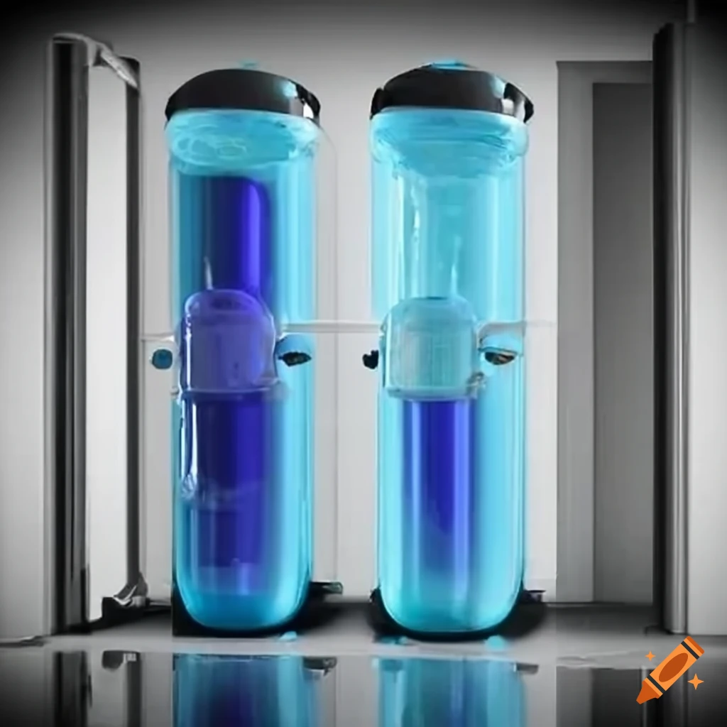 cabinet with water softening system inside