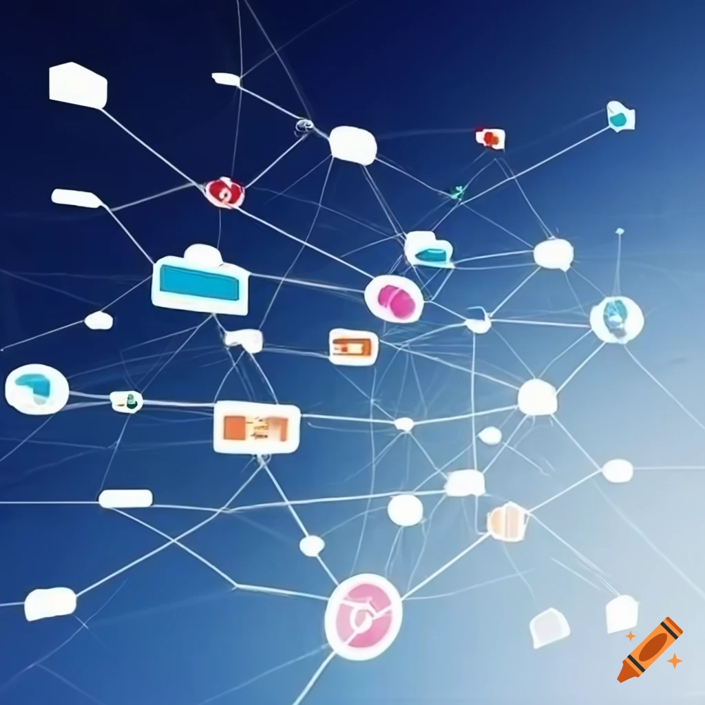 close-up photo of social media network above clouds