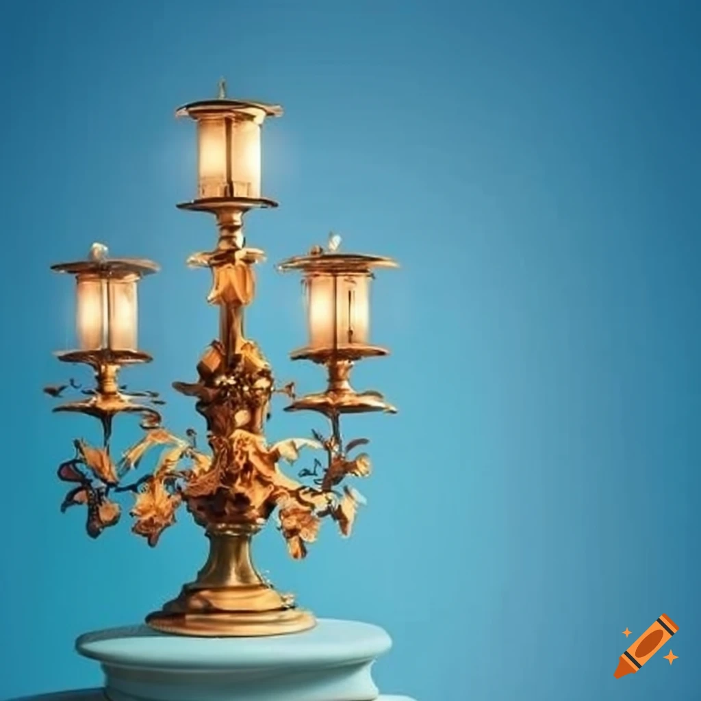 street candelabrum with sky blue sky