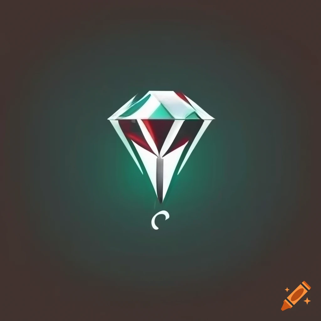 Logo with a stylish diamond wearing a red tie and a black smoking