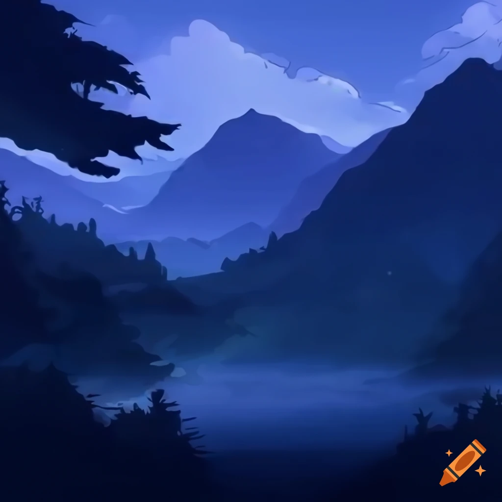 wallpaper of a Japanese landscape in the style of Dororo