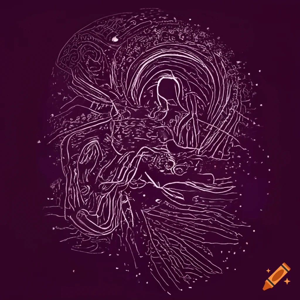 Nazca lines animal art with celestial backdrop
