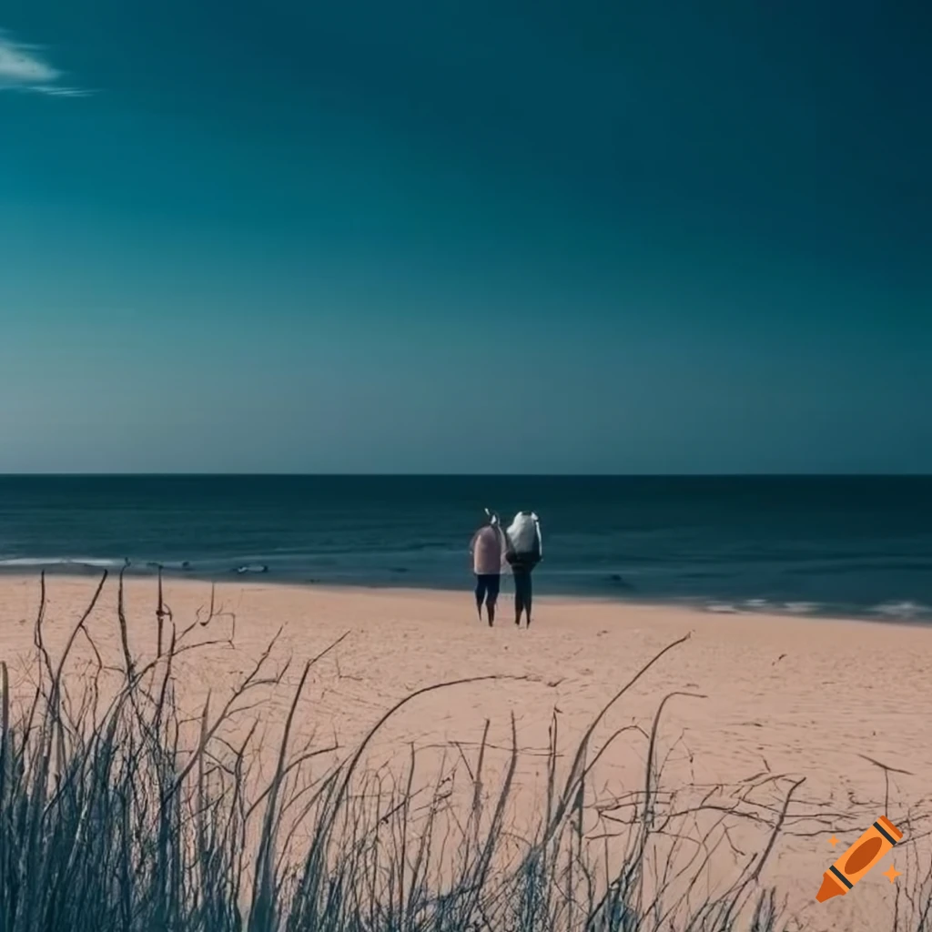romantic beach walk on the Baltic Sea