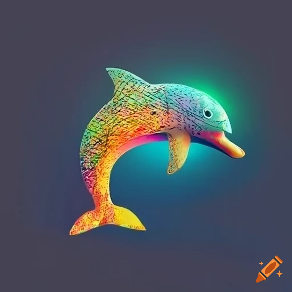 Creative dolphin logo made of letters on Craiyon