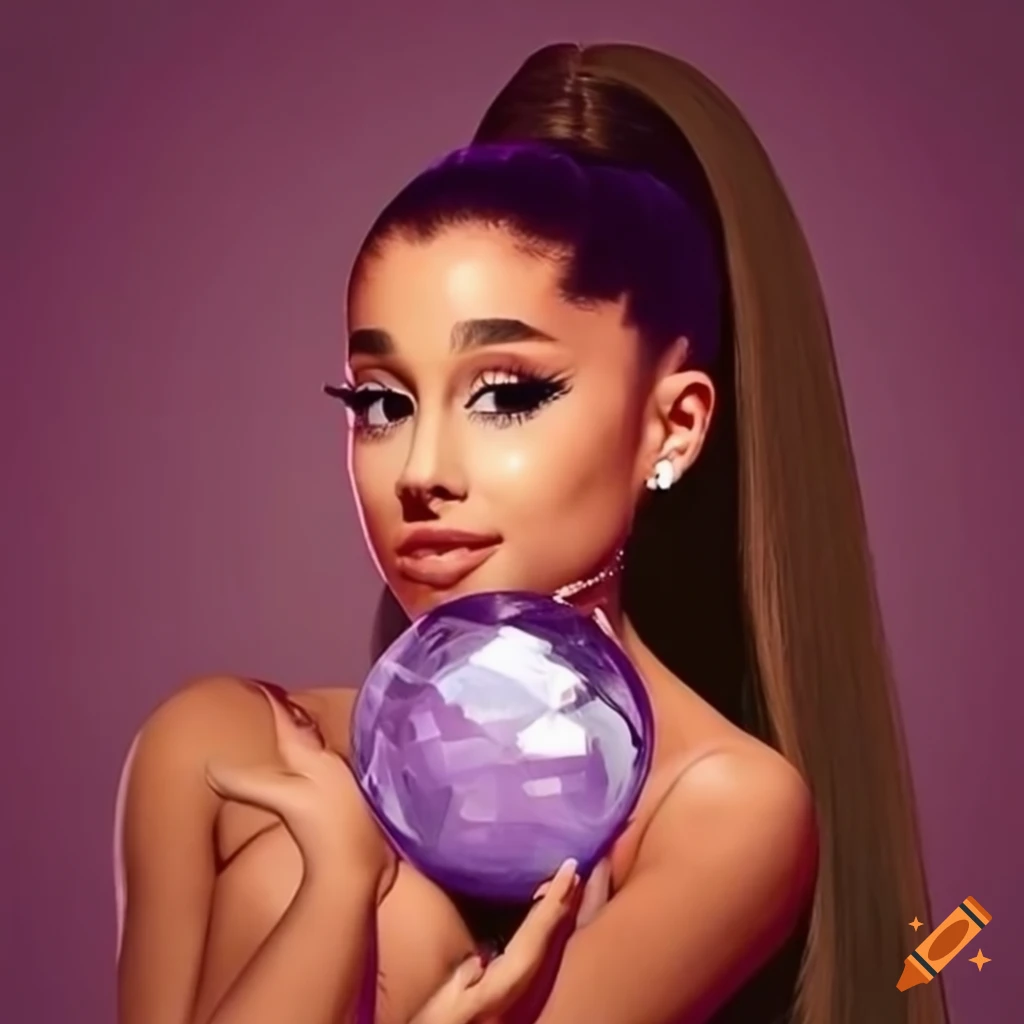 ariana-grande-holding-a-crystal-ball-on-craiyon