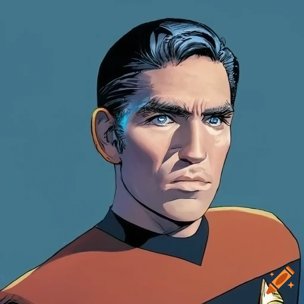 Jim caviezel as captain of the starship enterprise in pulp comic book ...