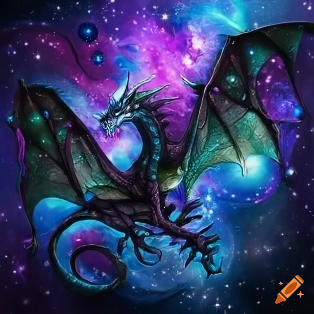 Cosmic dragon illustration