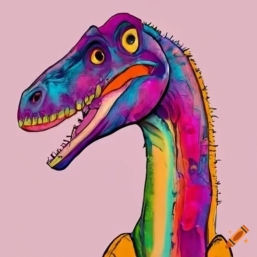 Groovy 80's style dinosaur