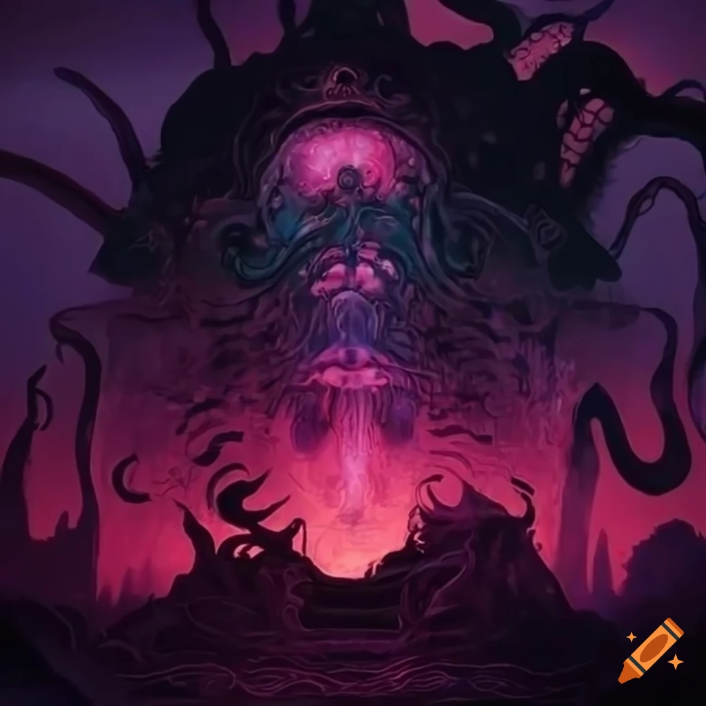 Lovecraftian sci-fi artwork with futuristic elements