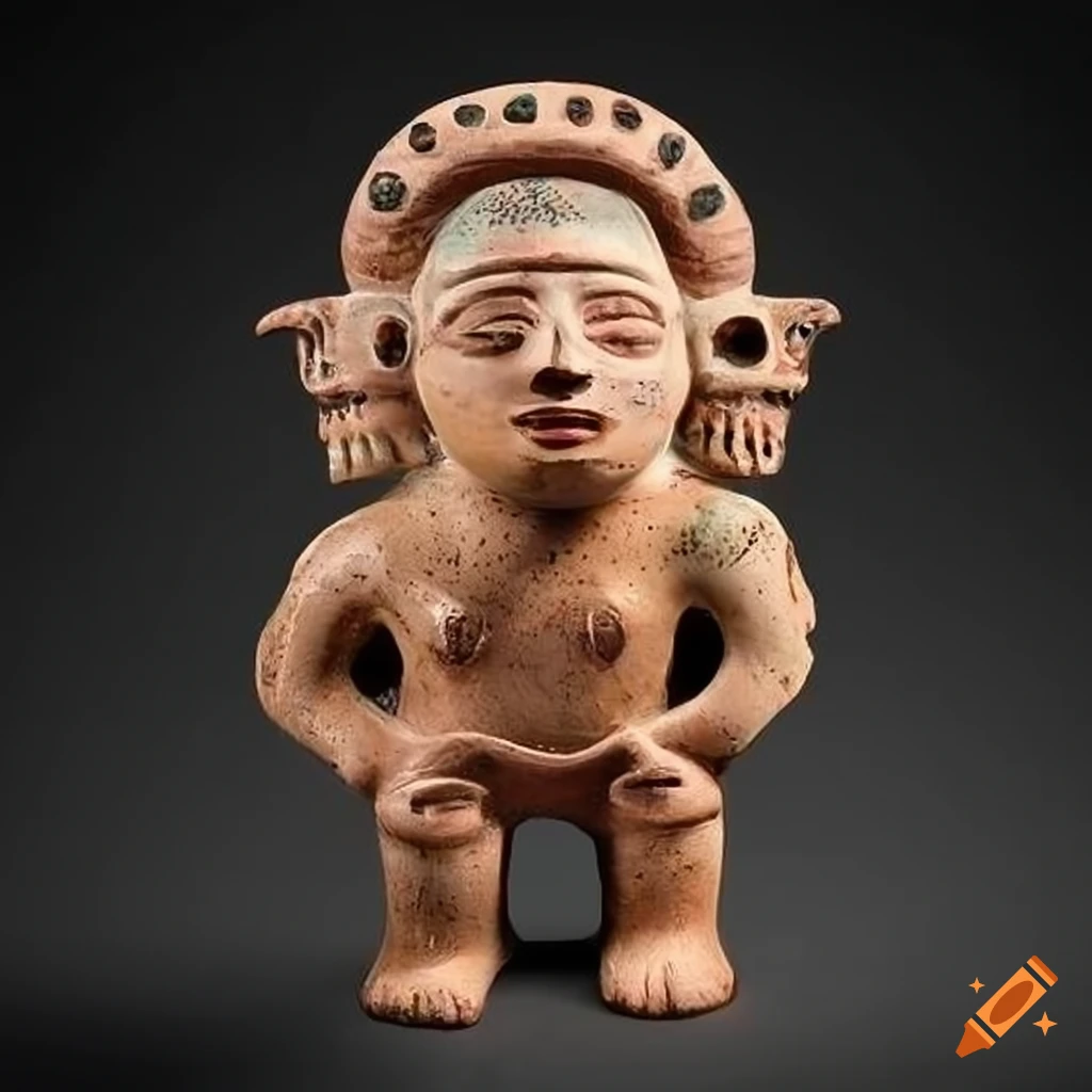 anthropomorphic pre-Columbian deity ceramic