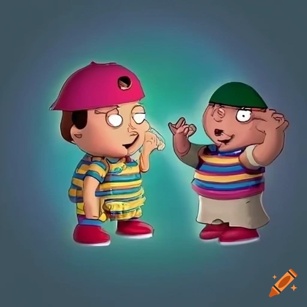 Earthbound themed Party With Family Guy Characters On Craiyon
