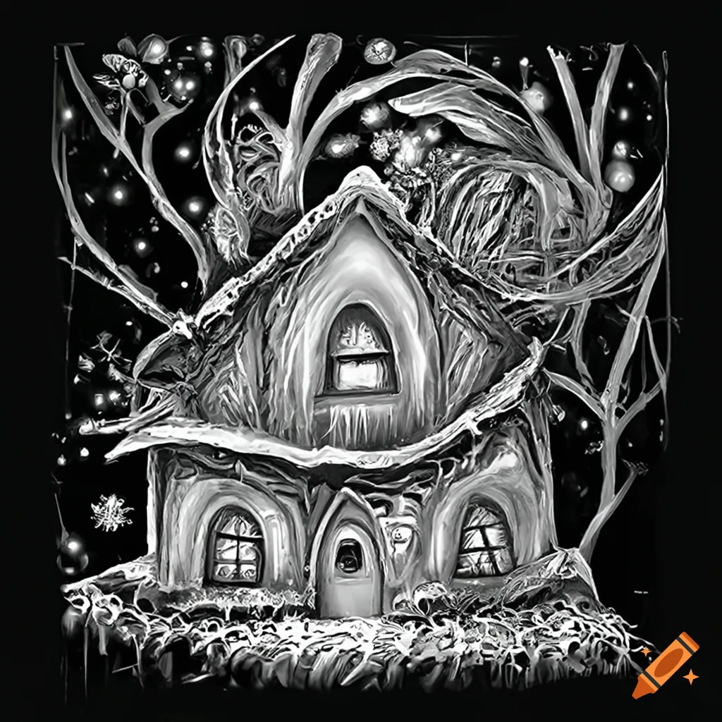 Cute Christmas House Outline Vector Illustration Little Cabin Under Snow  Coloring Page For Kids Stock Illustration - Download Image Now - iStock