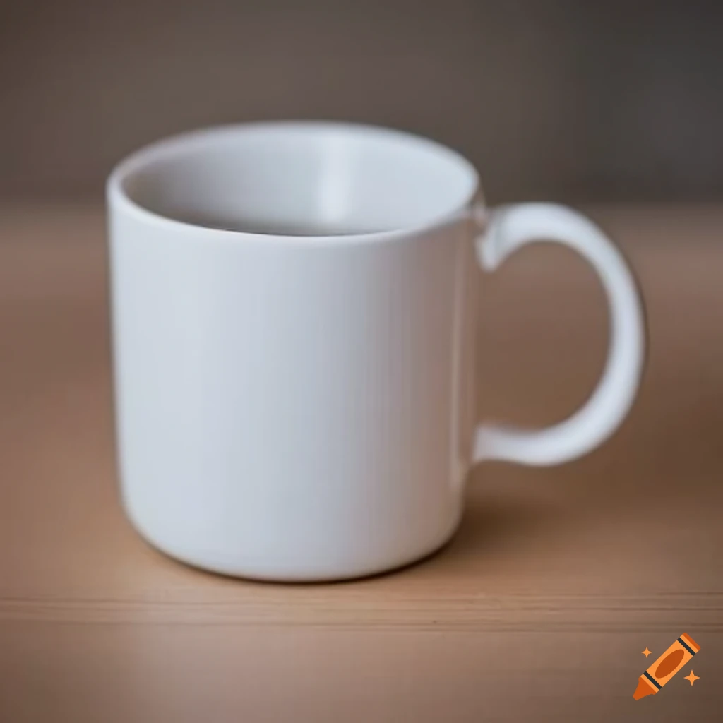 white mug with small handle for coffee or tea