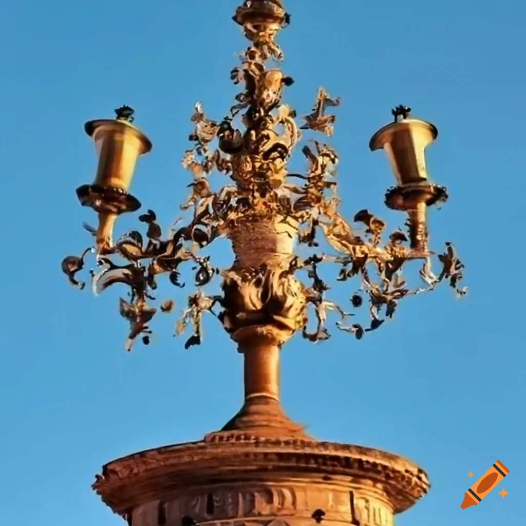 sky blue street candelabrum in Dresden