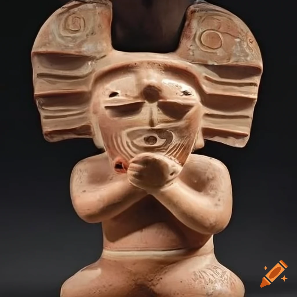 anthropomorphic pre-Columbian deity ceramic