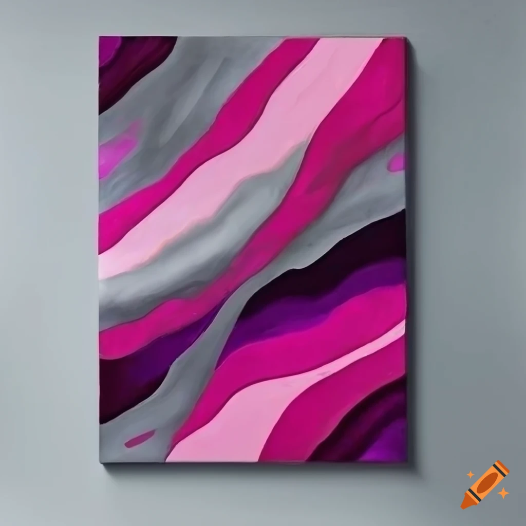 magenta and grey geometric abstract painting