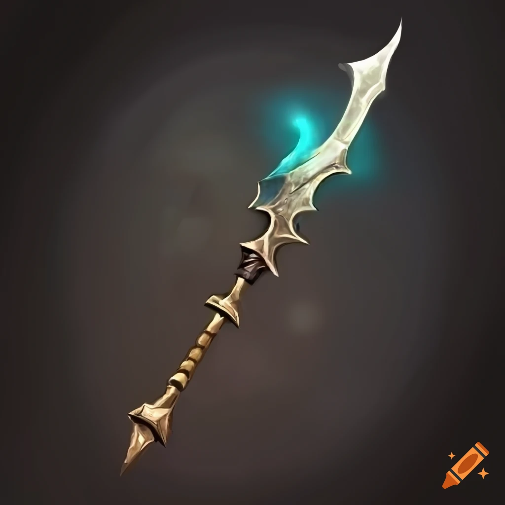 Glaive With Emerald Elements On Craiyon