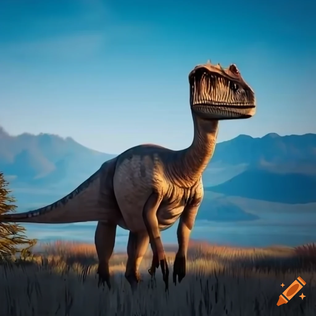 illustration of two Hadrosaurus dinosaurs in British Columbia landscape