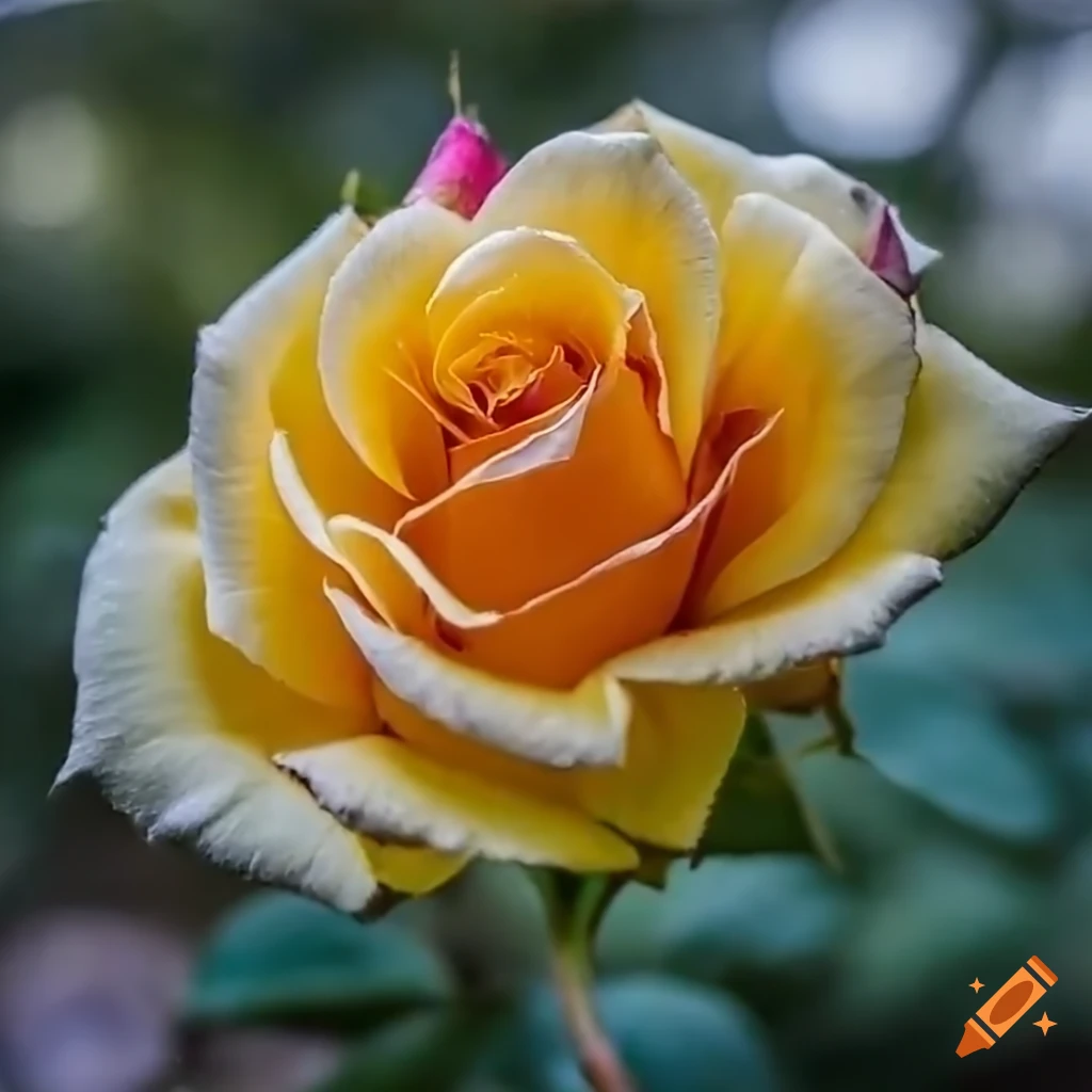 close-up photo of a rose in a pot by a window