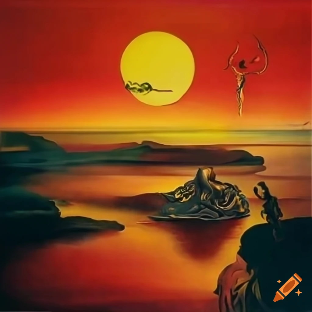 Painting By Salvador Dali s Titled dreaming Of The Sunset On The Night painting-by-salvador-dali-s-titled-dreaming-of-the-sunset-on-the-night