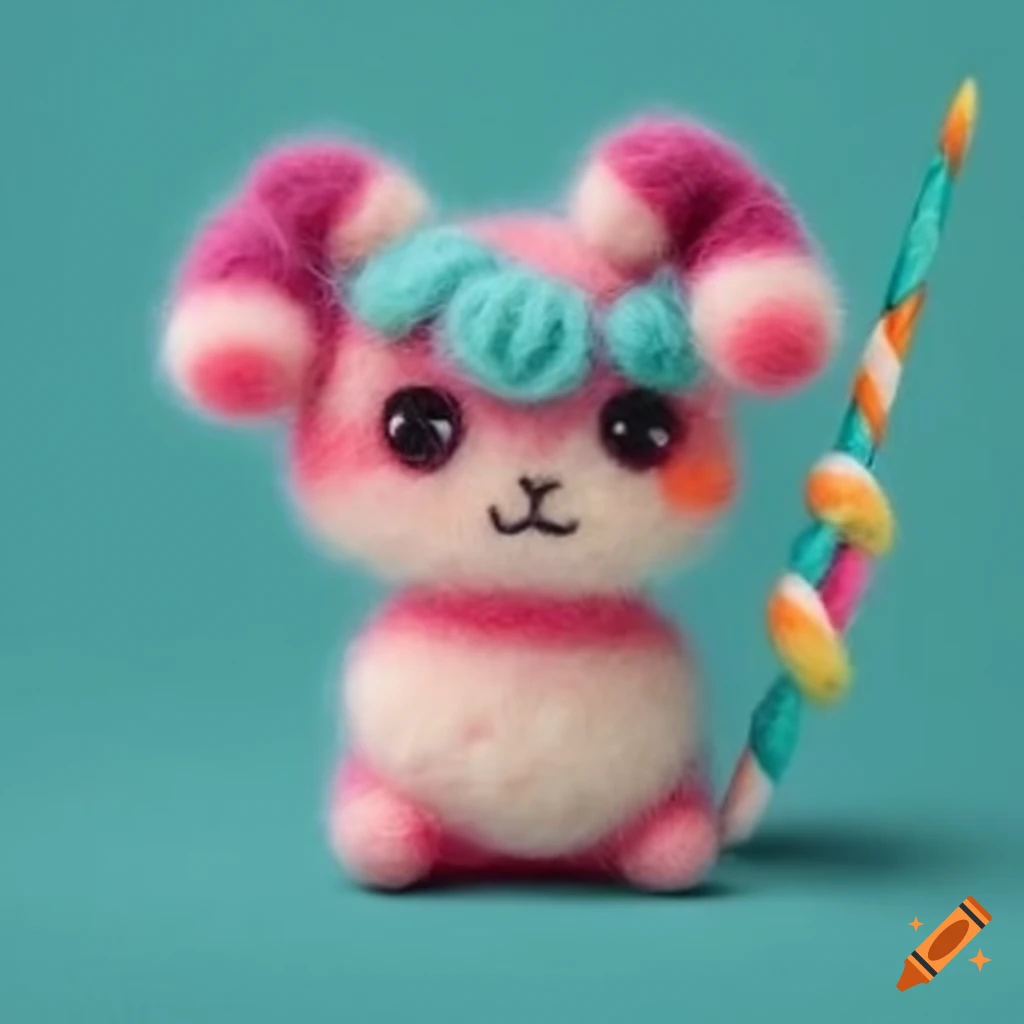 Cute candy creatures made of felted wool on Craiyon