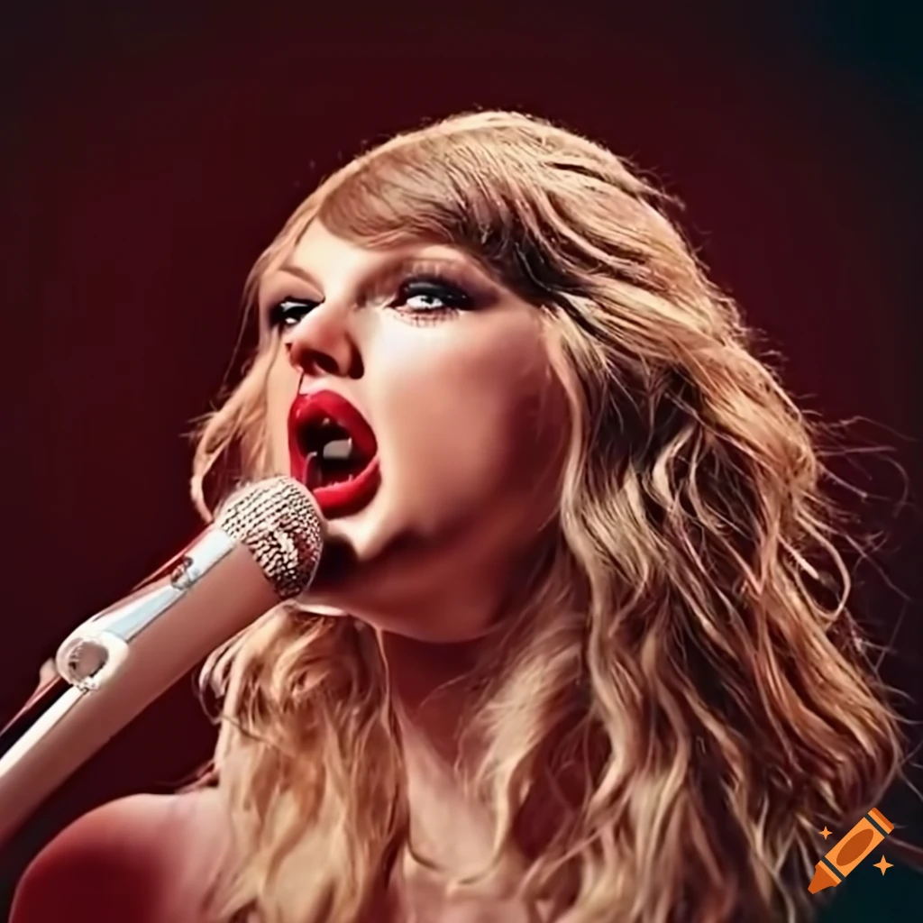 Taylor Swift Singing With A Wide Open Mouth On Craiyon