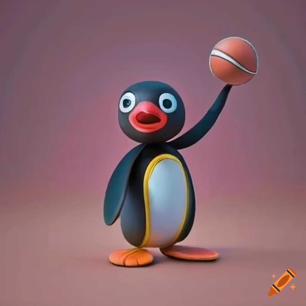 Pingu playing banjo on Craiyon