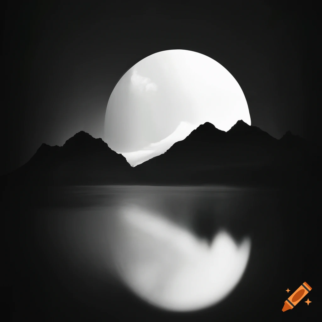 monochrome contrasting mountains