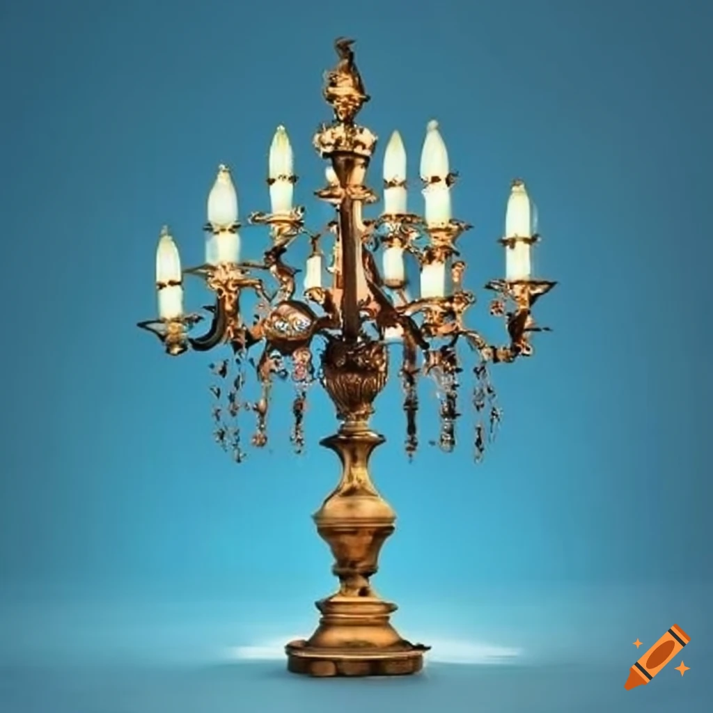 blue sky street lamp with oak leaf ornaments in Dresden