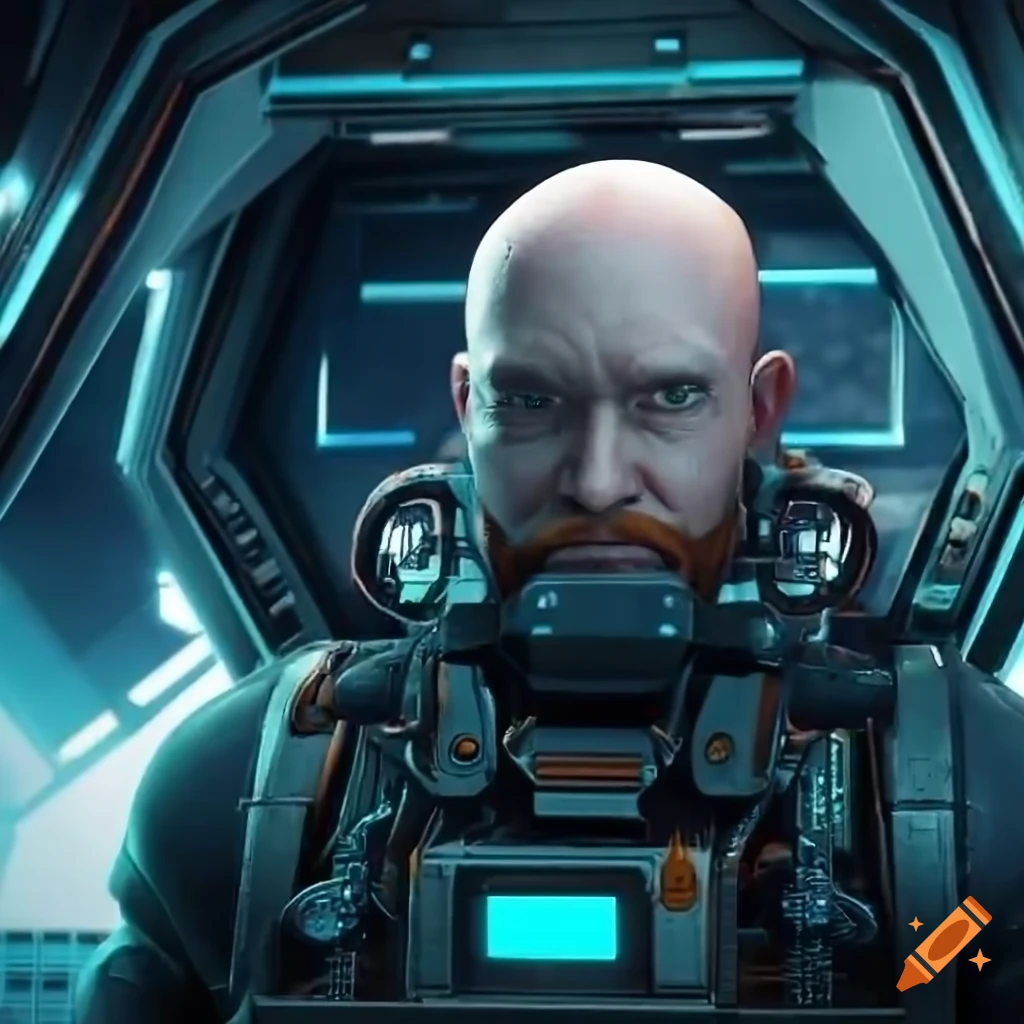 3d Game Cinematic Of A Man In A Spaceship Cockpit On Craiyon
