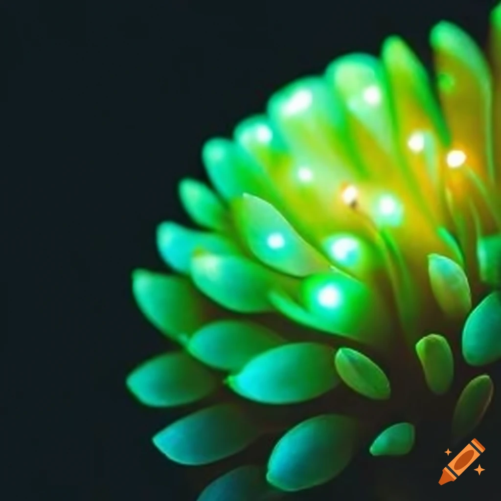glowing foliage of a flower