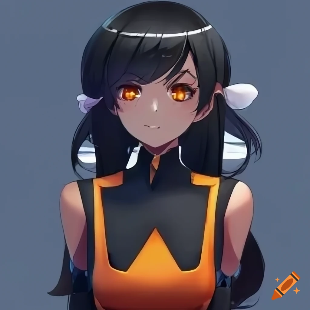 Portrait of a mysterious girl with long black hair on Craiyon