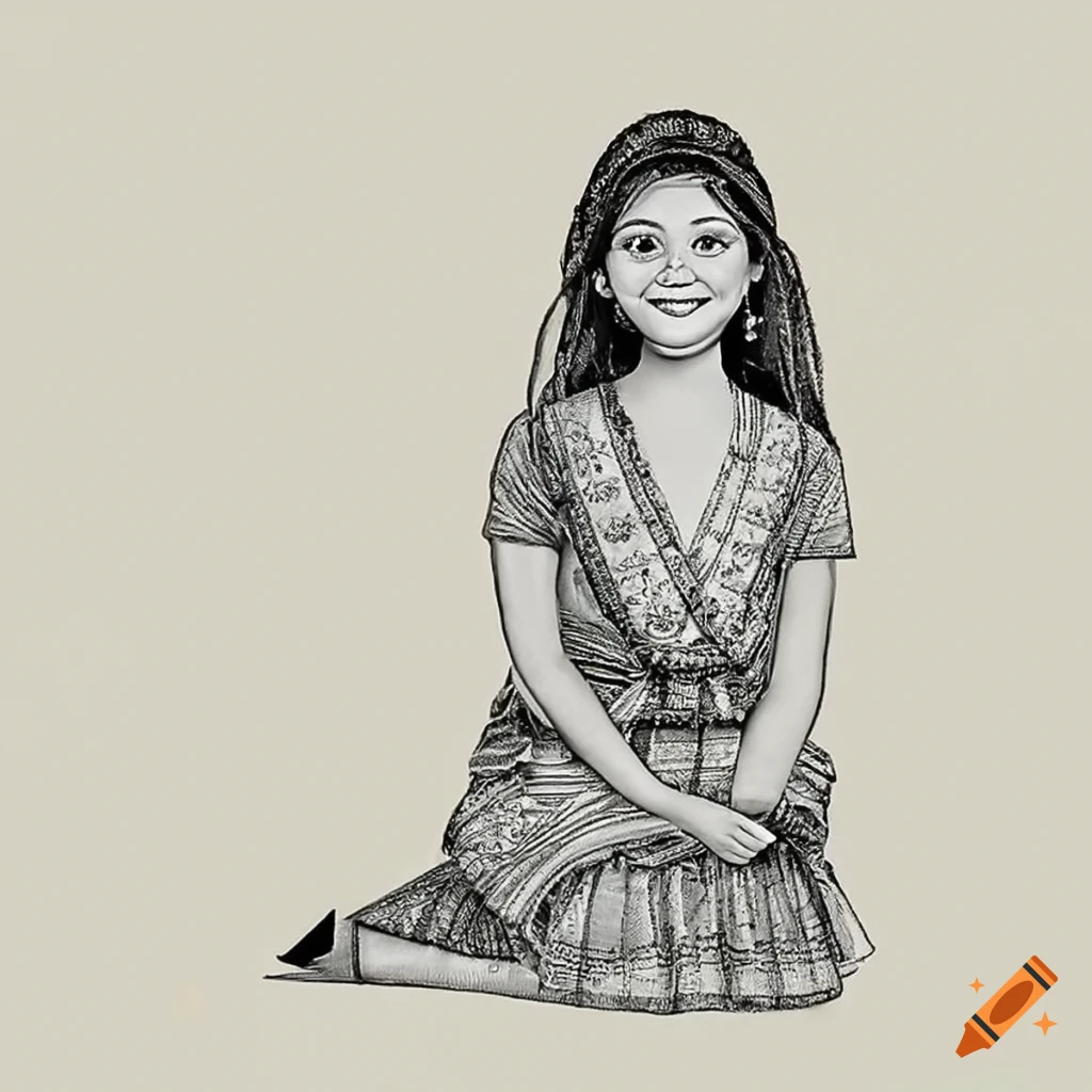 Beautiful Indian Girl Portrait Pencil Sketch