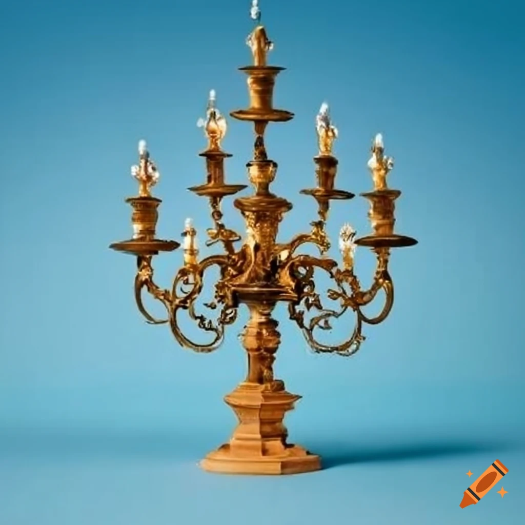 street candelabrum with lamps and oak leaf ornaments
