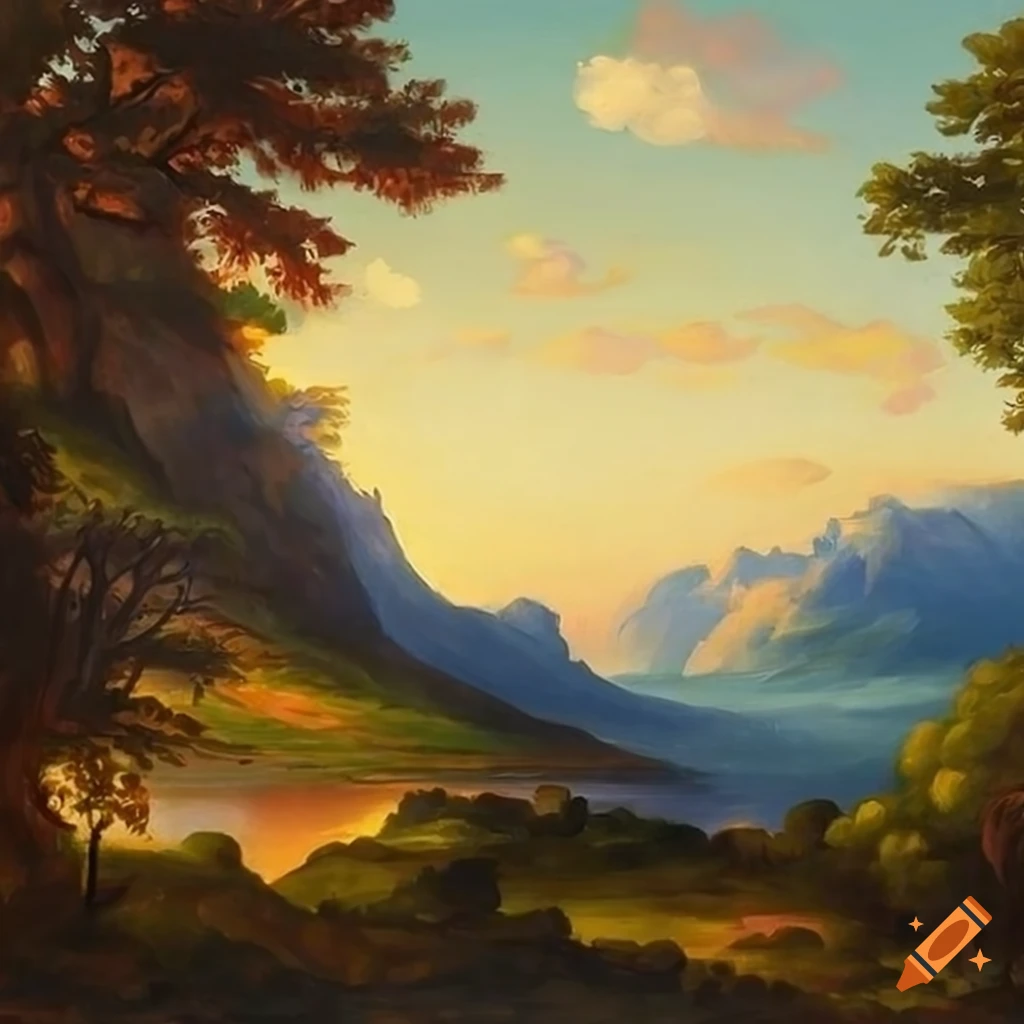 detailed landscape painting - Et in Arcadia ego