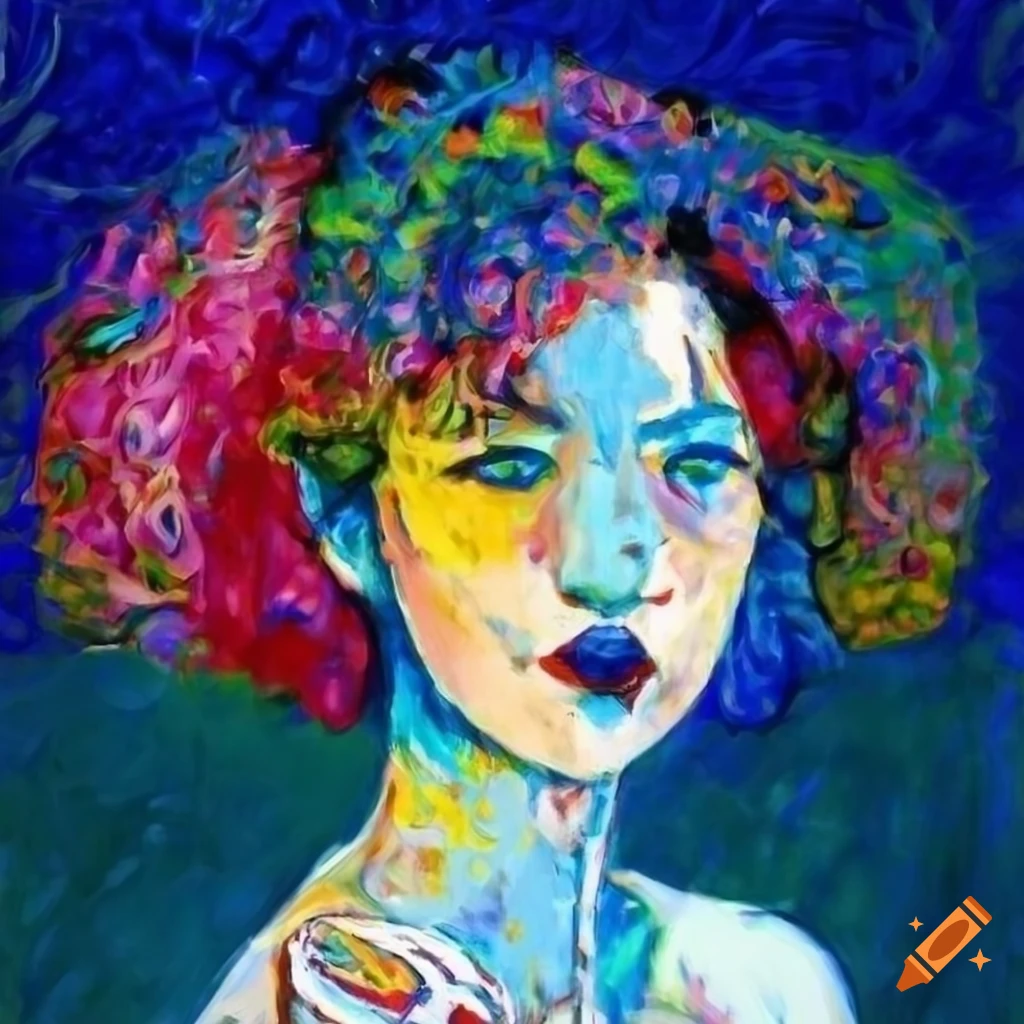 vibrant individualistic portrait in abstract art style