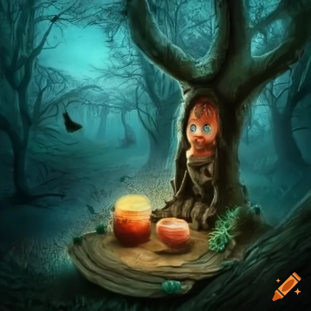 Surreal image of candy house in enchanted forest on Craiyon