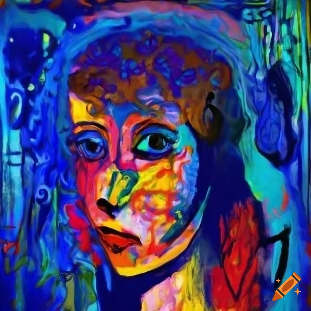 Vibrant individualistic portrait in abstract art style on Craiyon